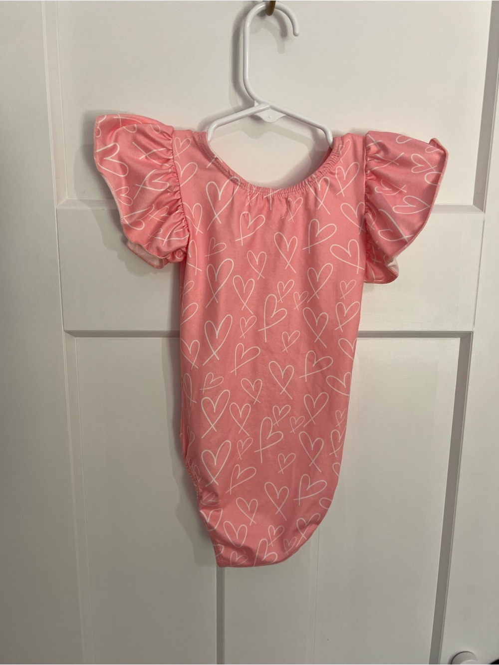 Mila & Rose Pink Heart Ruffle-Sleeve Kids One-Piece Bodysuit - Picture 2 of 3